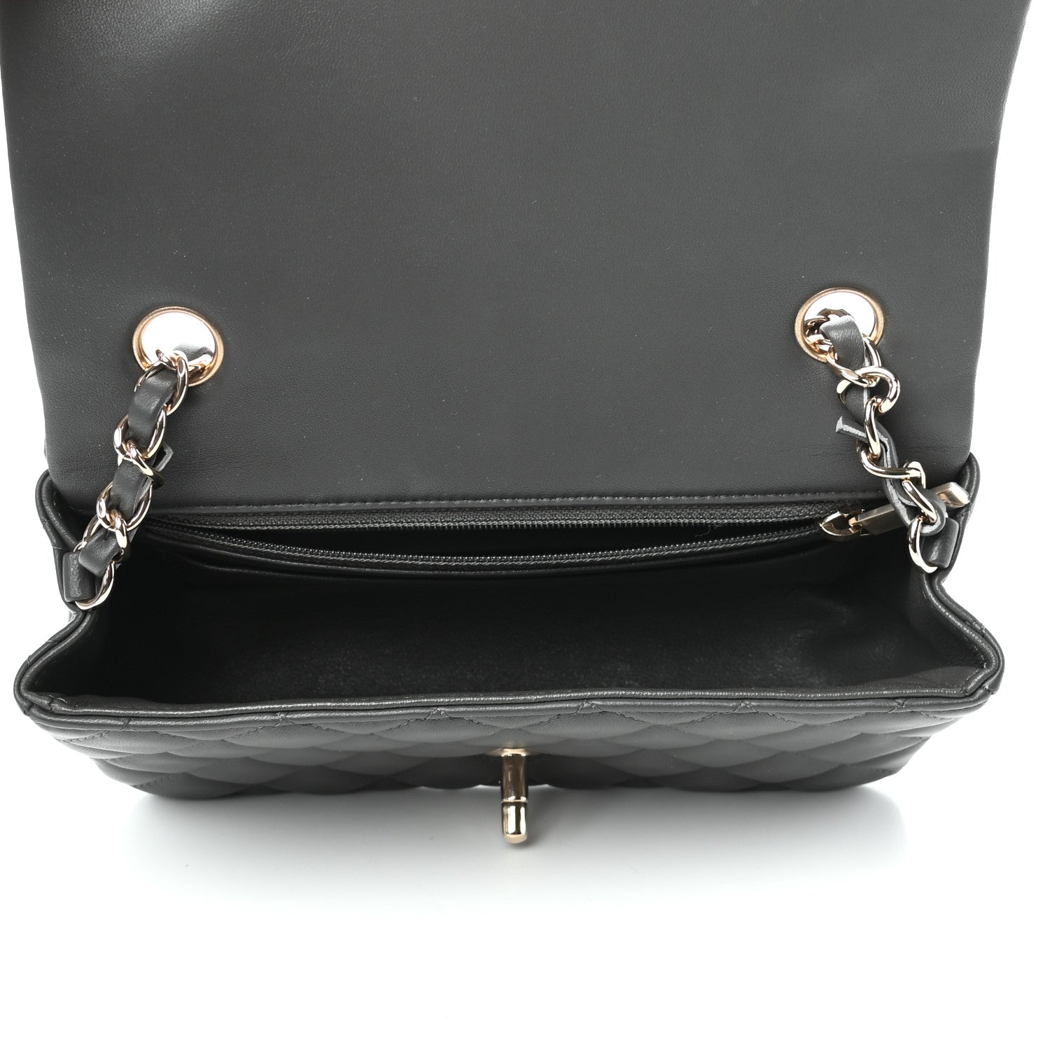 Chanel Lambskin Quilted Mini Rectangular Flap Grey 5 of 10