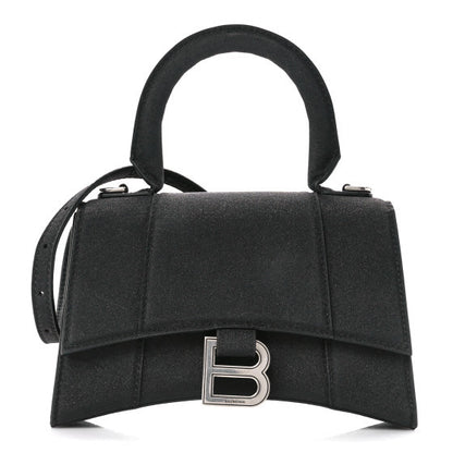 Balenciaga Glitter Fabric Hourglass Top Handle Bag XS Black 1 of 10