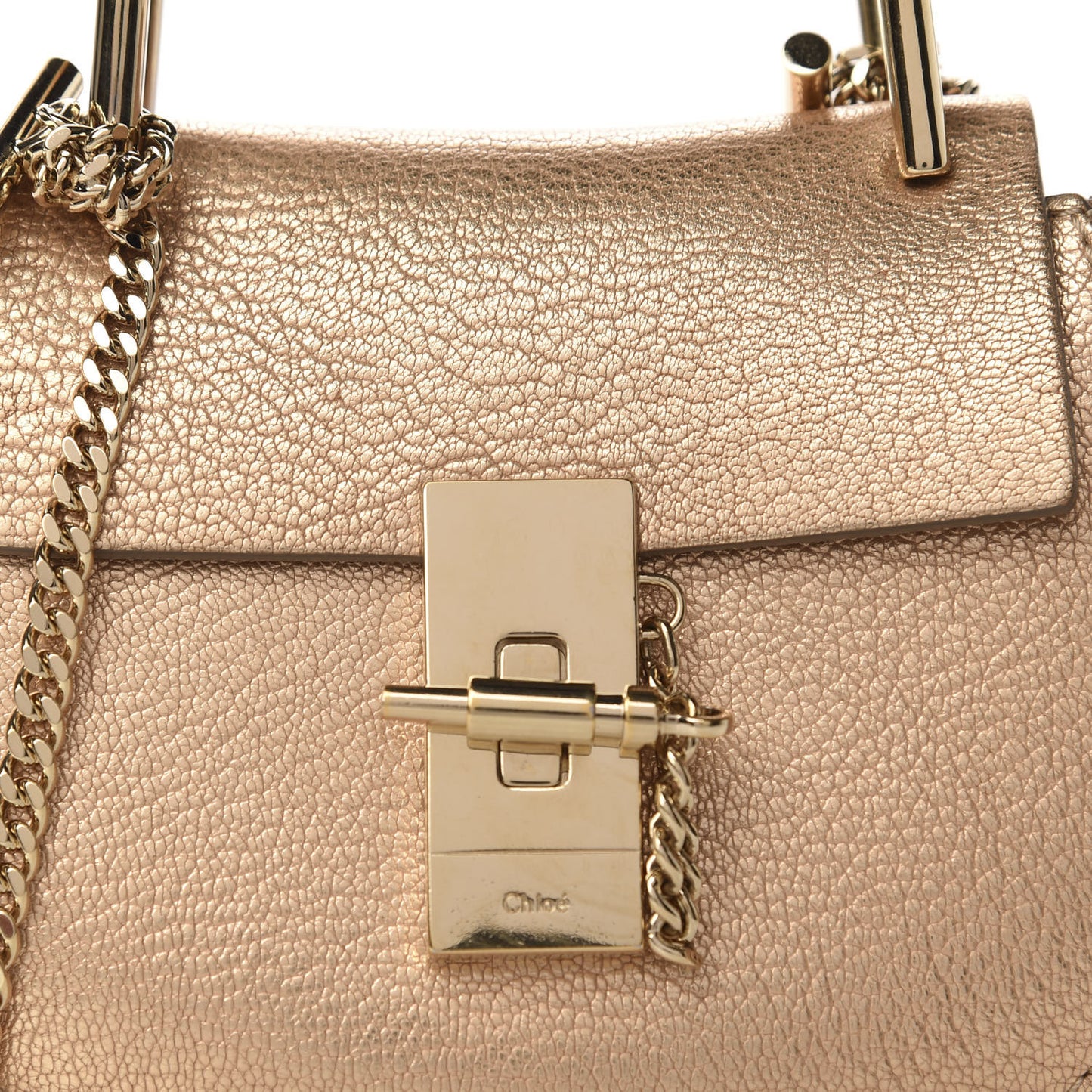 Metallic Goatskin Nano Drew Shoulder Bag Abstract Gold