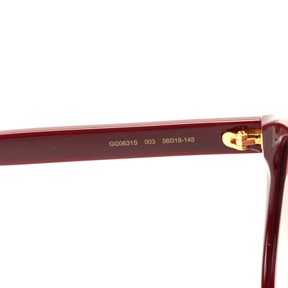 Gucci Cat Eye GG0163S Sunglasses Burgundy 7 of 8