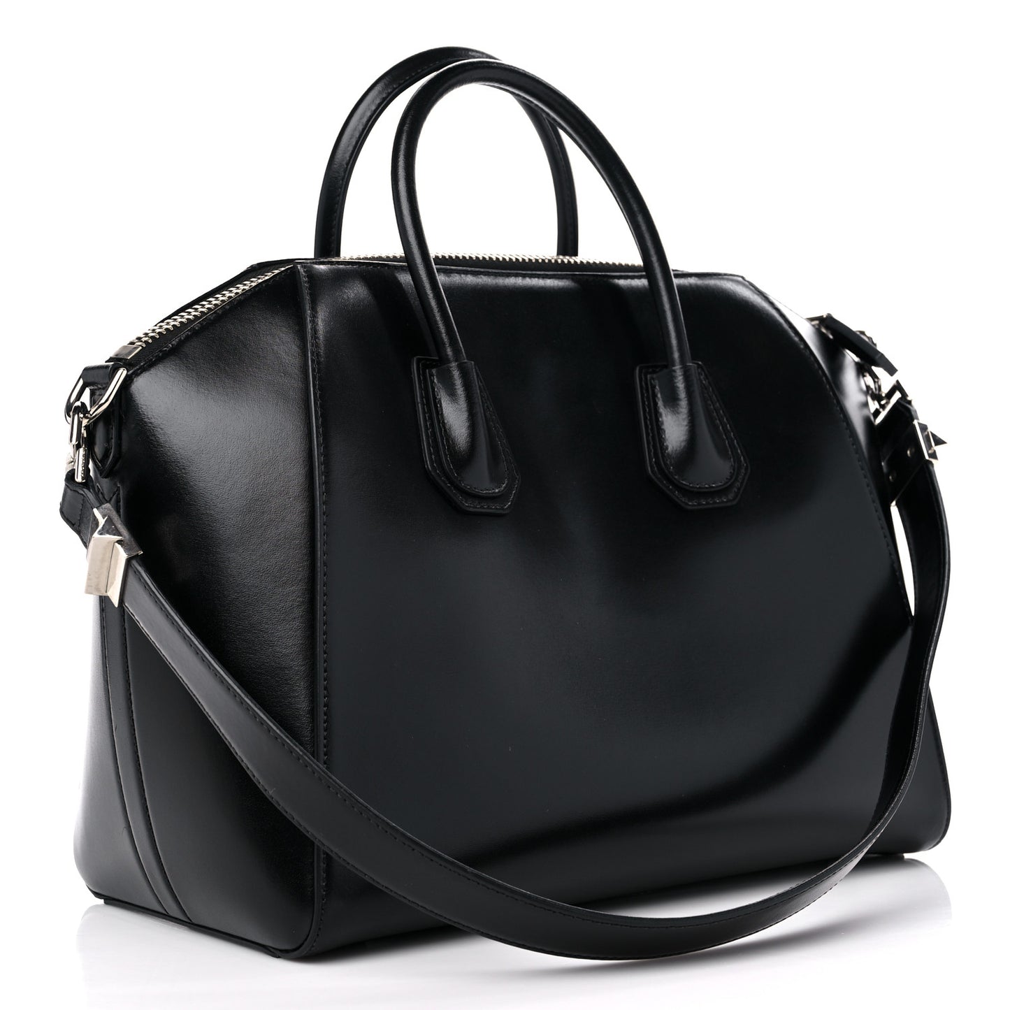 Shiny Lord Calfskin Medium Antigona Black