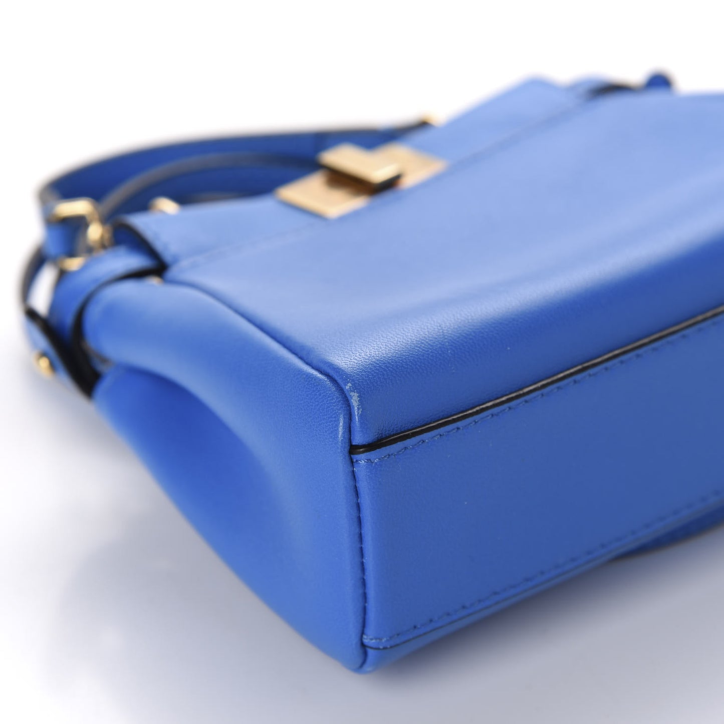 Shiny Nappa Micro Peekaboo Iconic Satchel Blue Royal