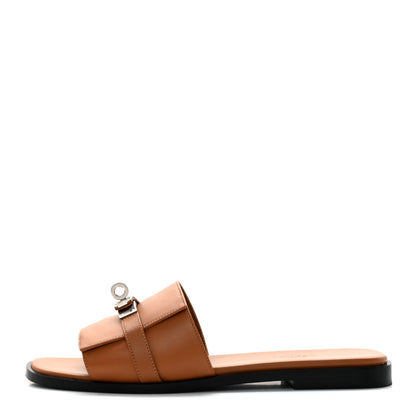 Hermes Calfskin Giulia Sandals 37 Naturel 1 of 13