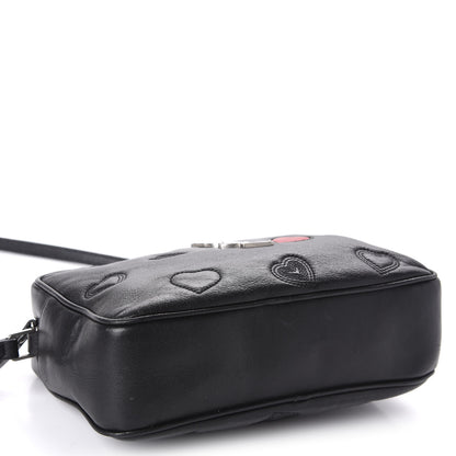 Saint Laurent Calfskin Heart Embossed Monogram Lou Camera Bag Black 4 of 11