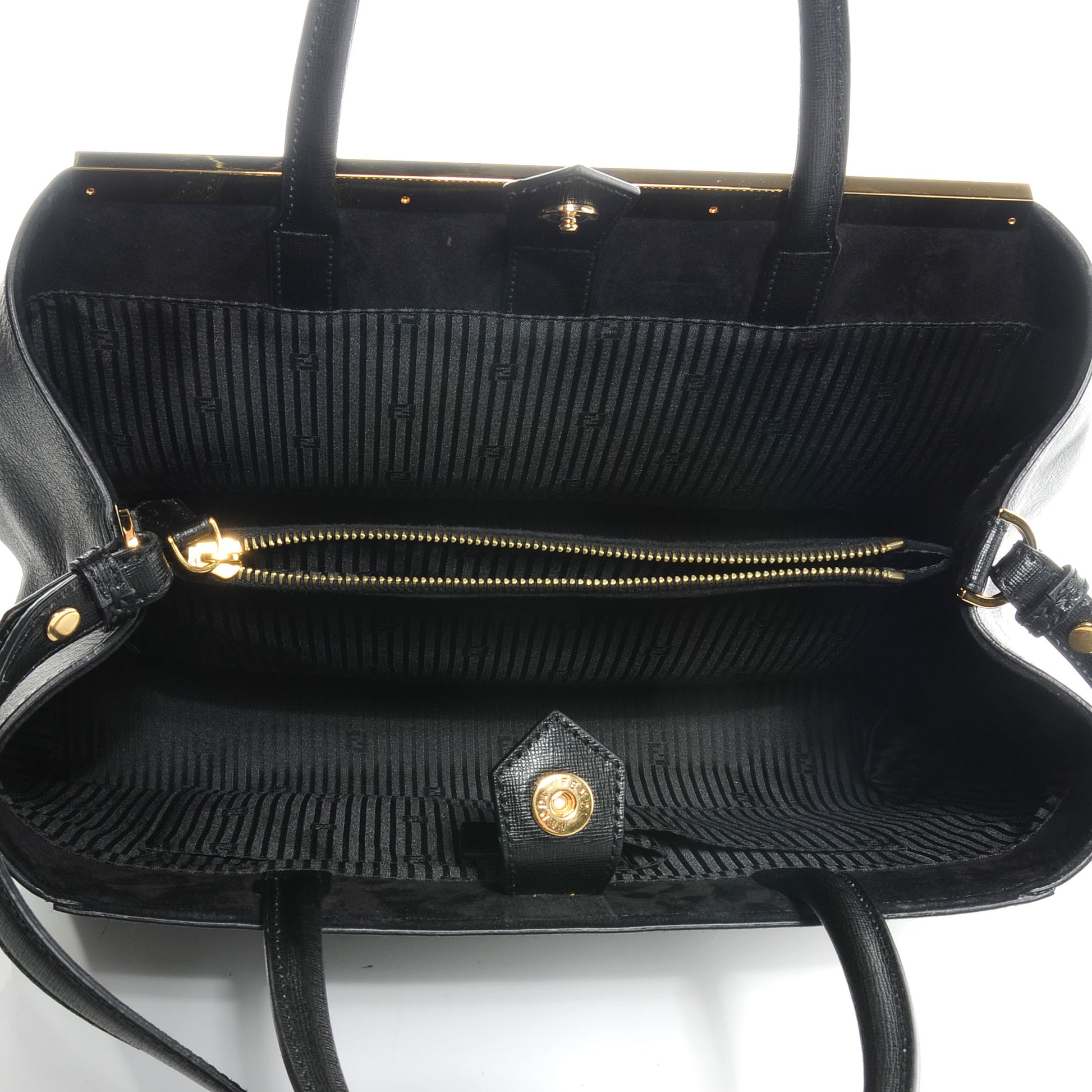 Fendi Vitello Elite Regular 2Jours Tote Black 5 of 11