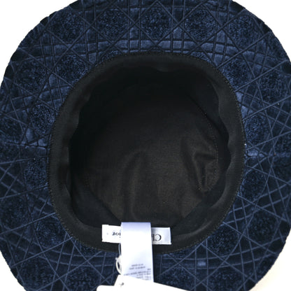 Christian Dior Velvet Cannage Bob Bucket Hat Bleu Red 7 of 8