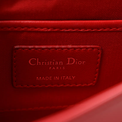 Christian Dior Lambskin Cannage Rendezvous Chain Wallet Red 6 of 13
