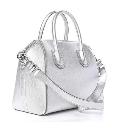 Givenchy Metallic Sugar Goatskin Small Antigona Silver 3 of 9