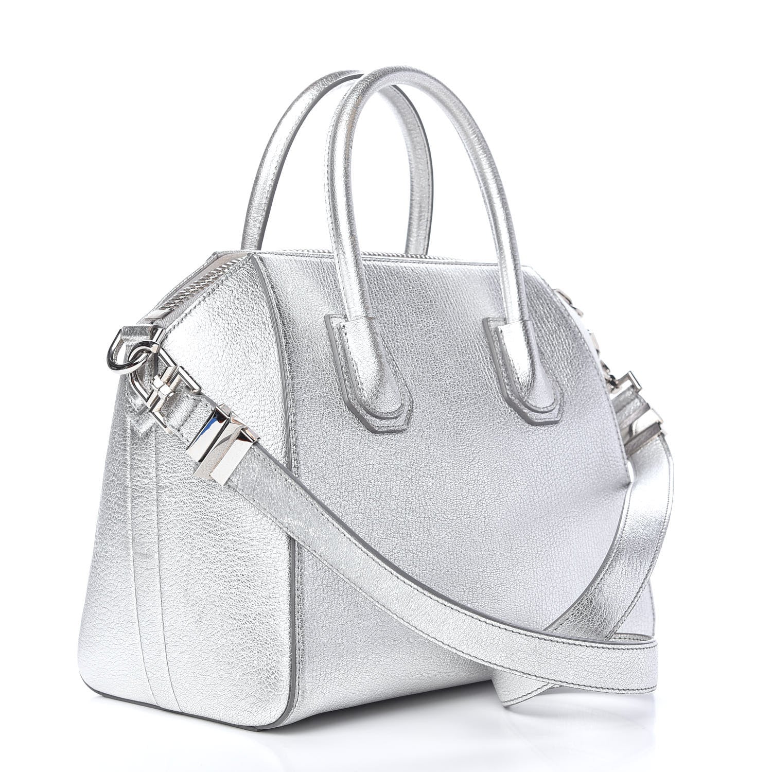 Givenchy Metallic Sugar Goatskin Small Antigona Silver 3 of 9