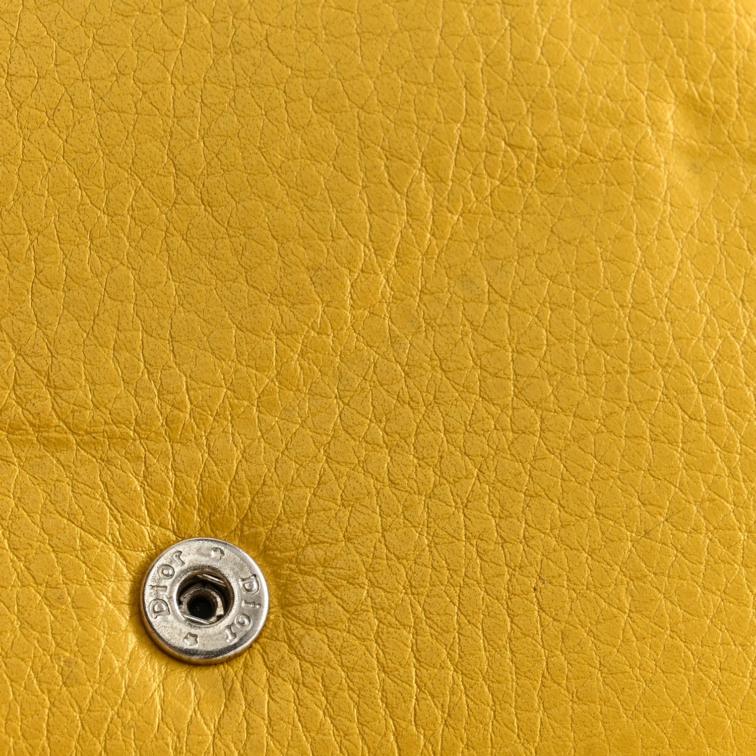 Christian Dior Goatskin Saddle Compact Wallet Yellow 13 of 14