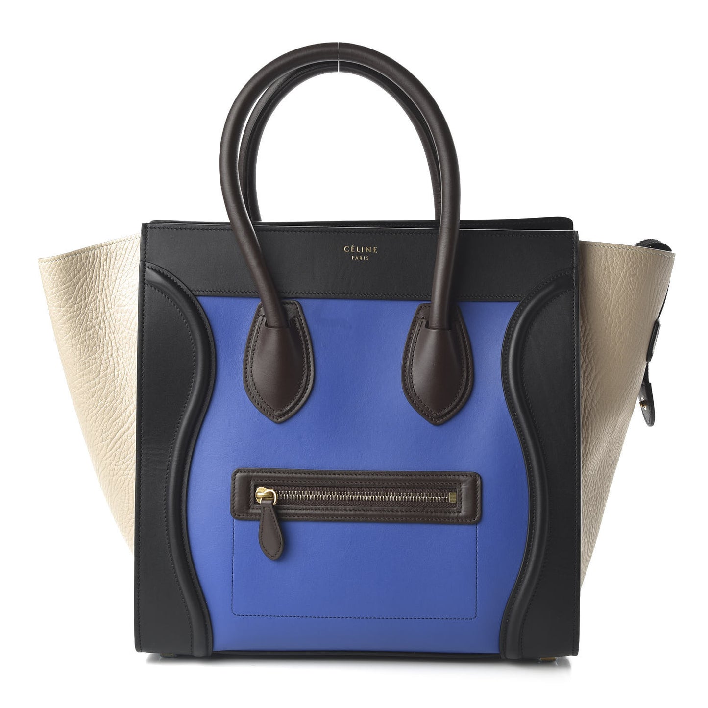 Elephant Calfskin Mini Tri-Color Luggage Indigo