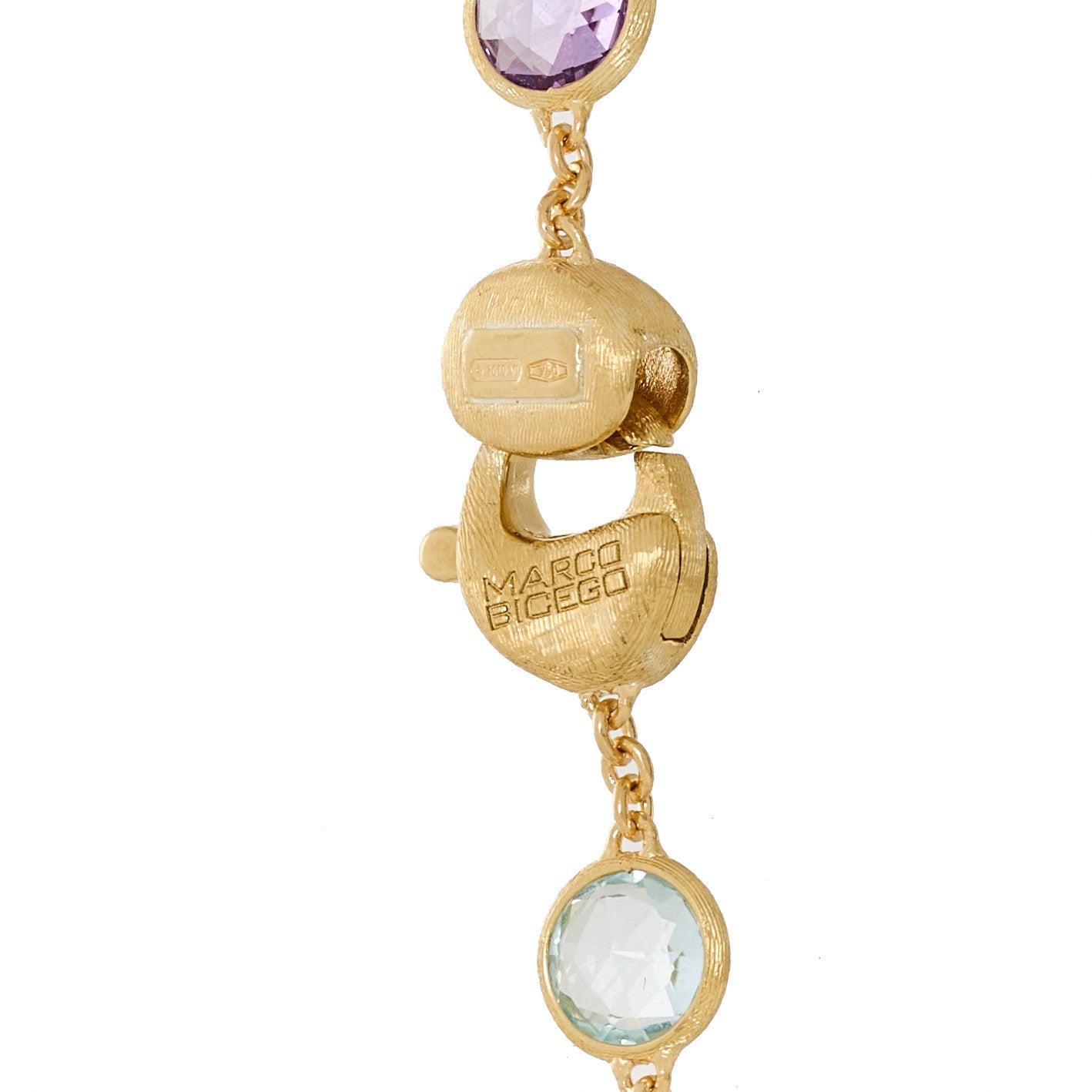 18K Yellow Gold Multi Gemstone Jaipur Color Graduated Bracelet