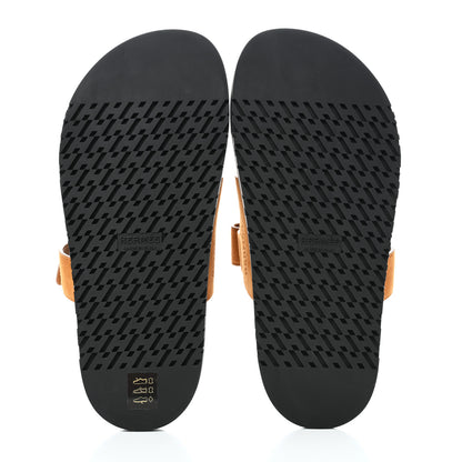 Hermes Suede Goatskin Womens Chypre Sandals 37 Naturel 5 of 9