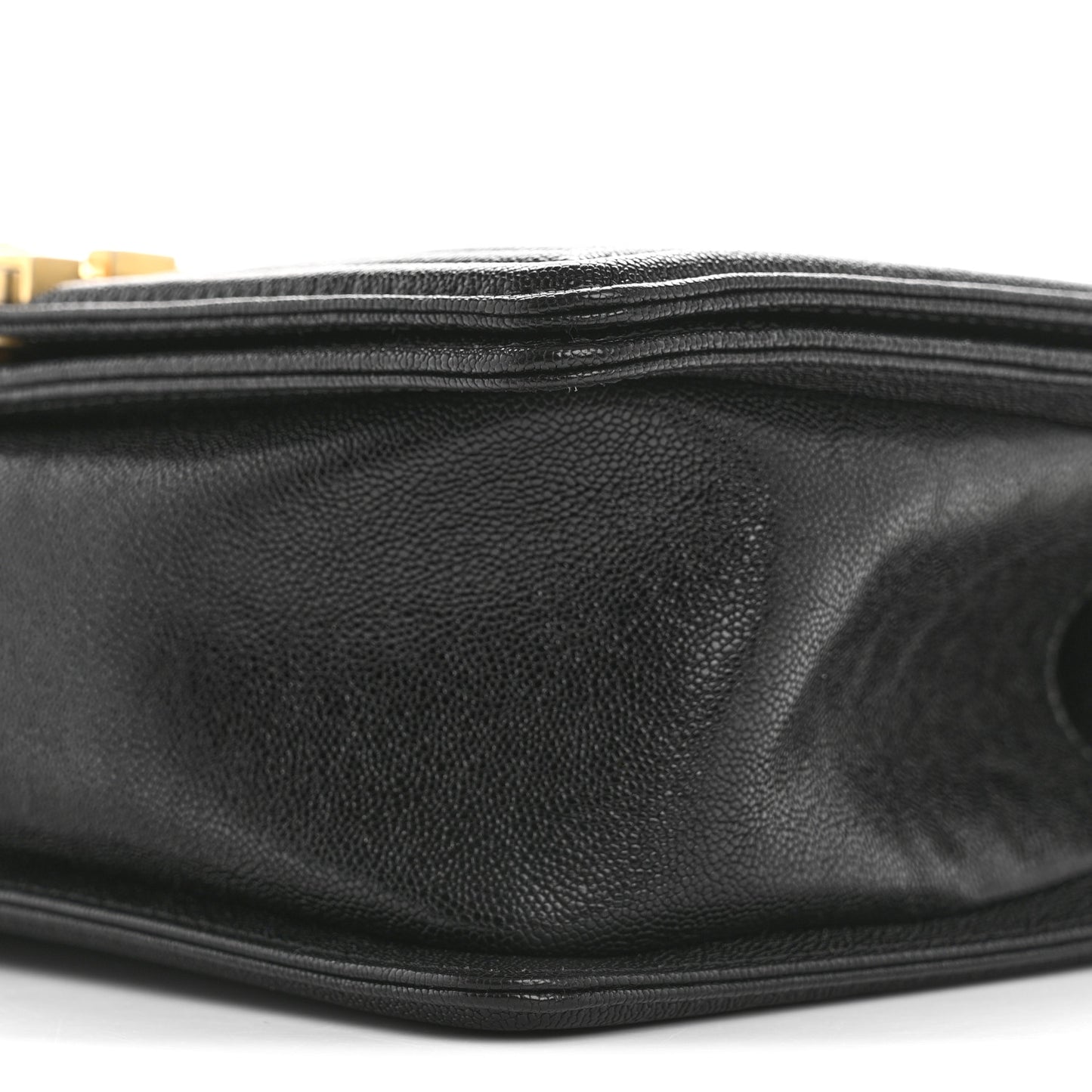 Caviar Chevron Quilted Medium Boy Flap Black