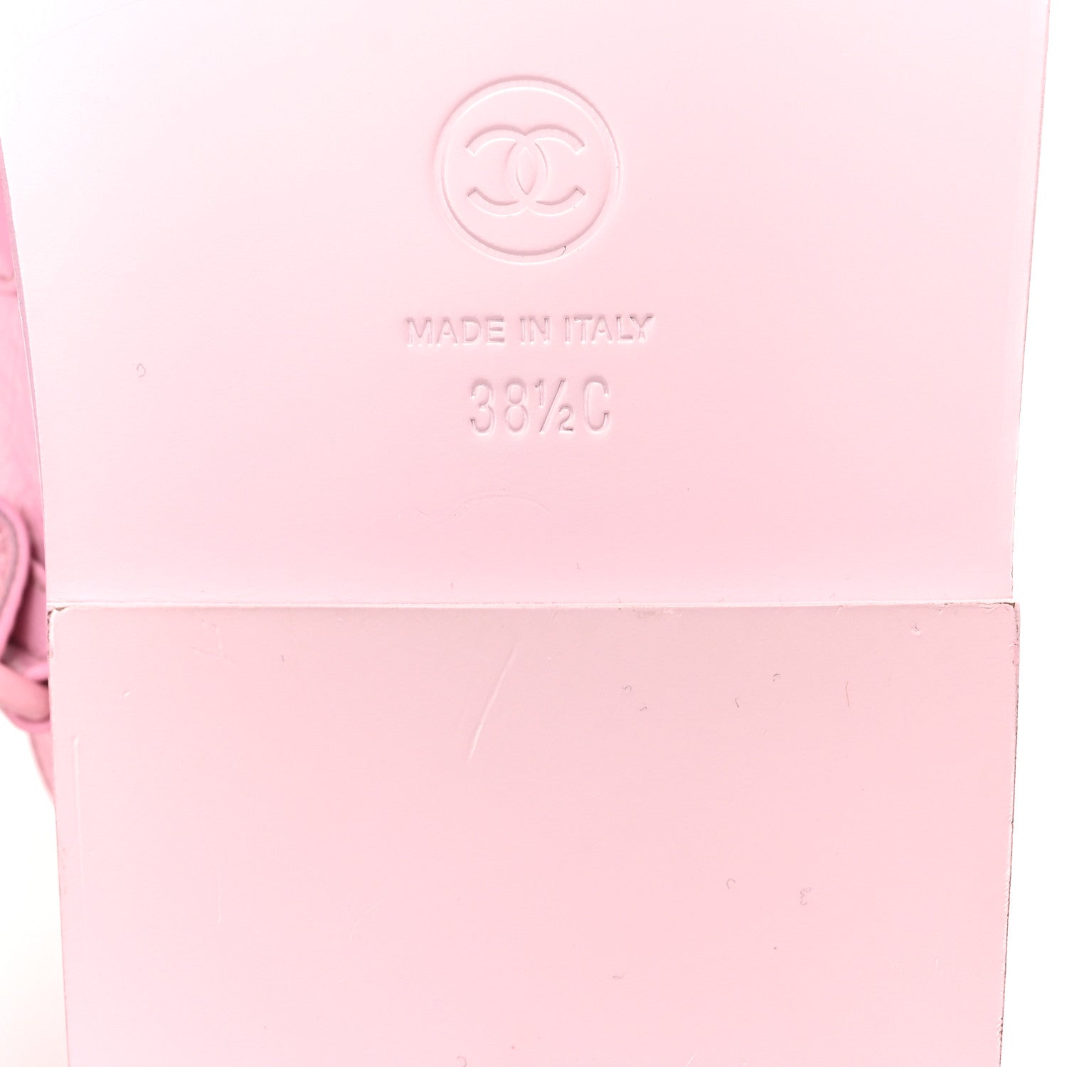 Chanel Lambskin Crystal CC Velcro Dad Sandals 38.5 Light Pink 7 of 9