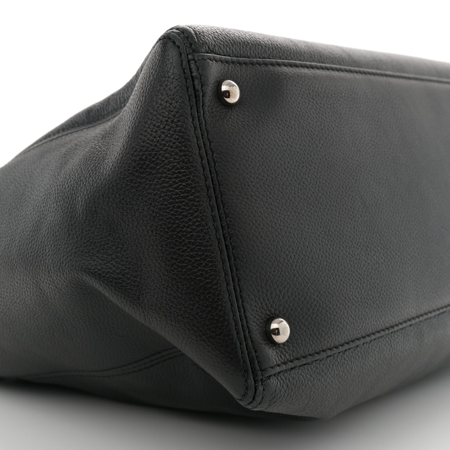 Calfskin Cerf Executive Shopper Tote Black