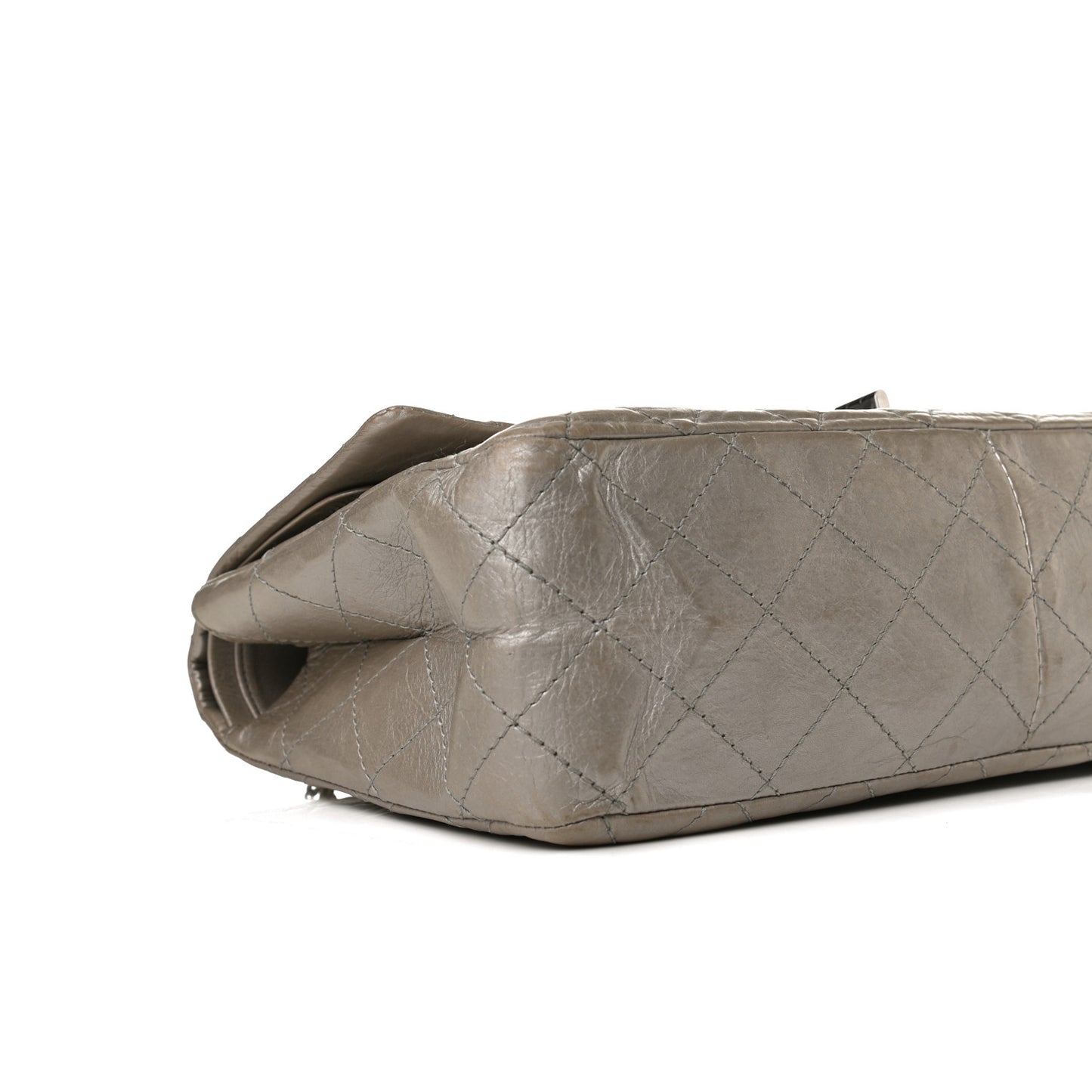 Metallic Aged Calfskin Quilted 2.55 Reissue 227 Flap Grey