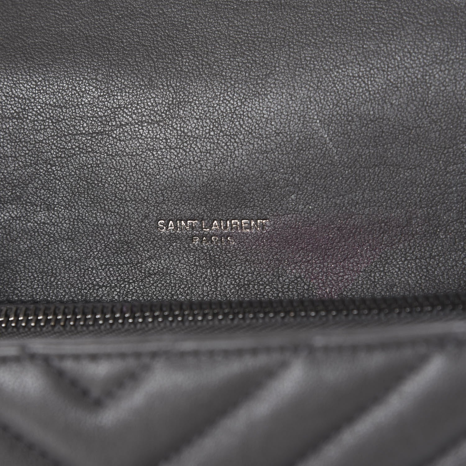 Saint Laurent Sheepskin Matelasse Chevron Monogram Medium College Bag Asphalt 8 of 13