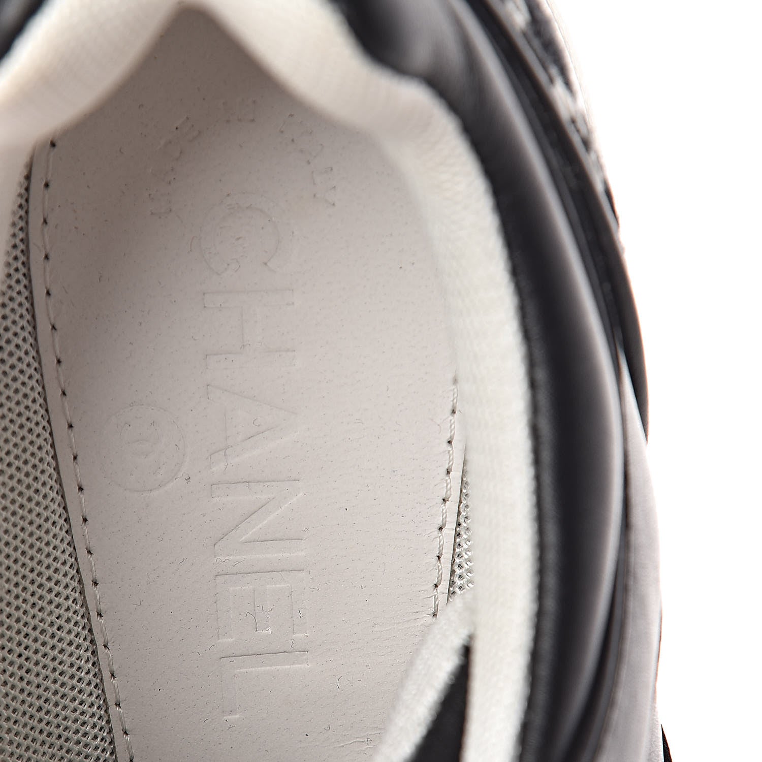 Chanel Calfskin Tweed CC Sneakers 37 Black White 7 of 8