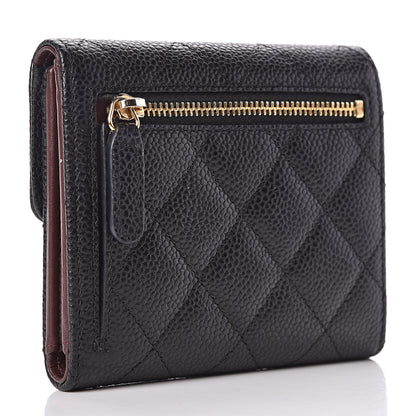 Chanel Caviar Quilted Compact Flap Wallet Black 3 of 9