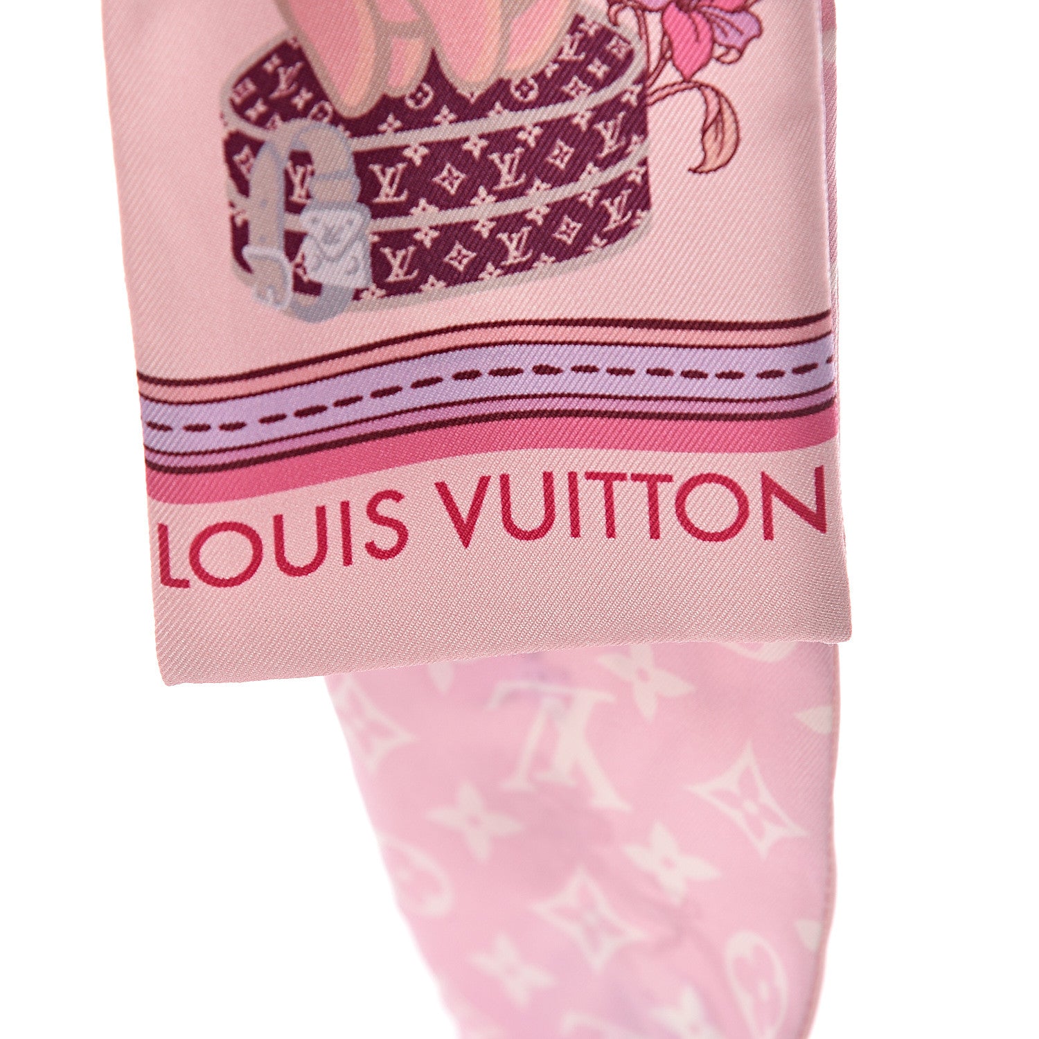 Louis Vuitton Silk Monogram Superstition Bandeau Light Pink 3 of 5