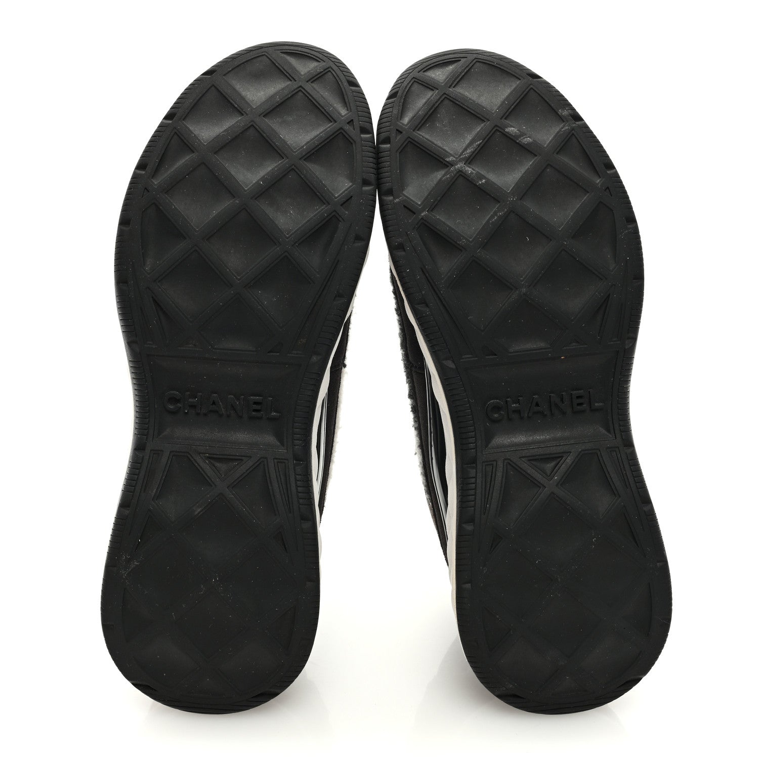 Chanel Suede Calfskin Mixed Fibers CC Sneakers 38 Grey 5 of 10