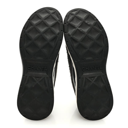 Chanel Suede Calfskin Mixed Fibers CC Sneakers 38 Grey 5 of 10