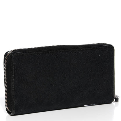 Gucci Monogram Metal Bar Zip Around Wallet Black 3 of 7