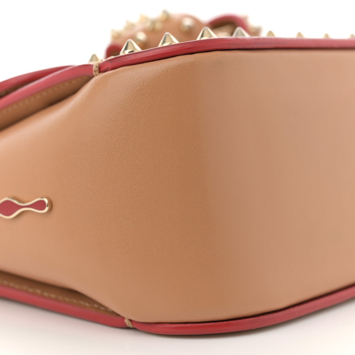 Calfskin Spikes Sweet Charity Shoulder Bag Biscuit