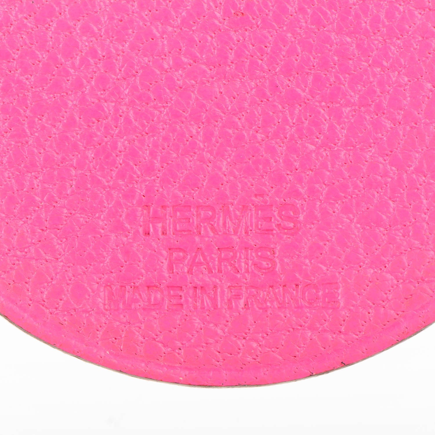 Hermes Chevre Mysore Pig Key Chain Pink Rose Shocking 3 of 5