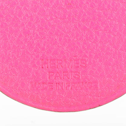 Hermes Chevre Mysore Pig Key Chain Pink Rose Shocking 3 of 5