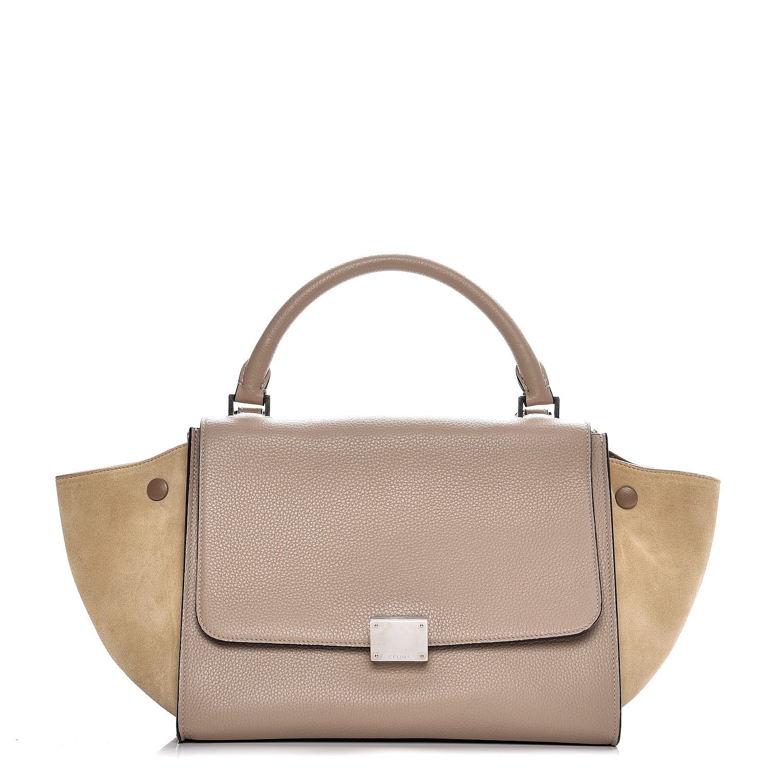 Celine Drummed Calfskin Suede Small Trapeze Dune 1 of 10