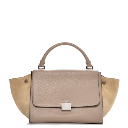 Celine Drummed Calfskin Suede Small Trapeze Dune 1 of 10