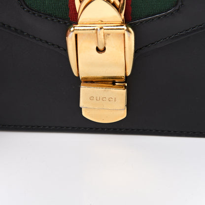 Gucci Calfskin Mini Sylvie Chain Shoulder Bag Black 18 of 18