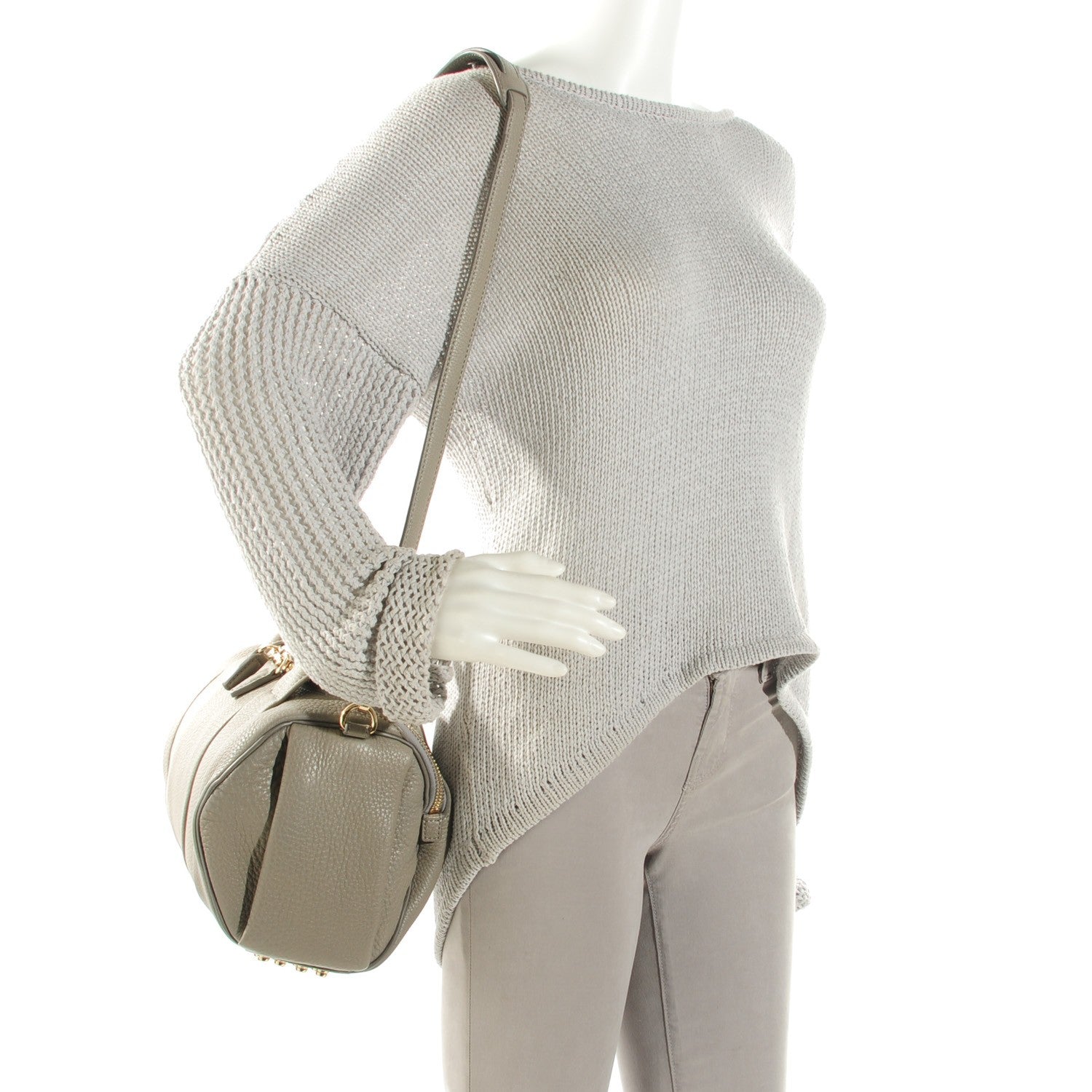 Alexander Wang Pebbled Lambskin Rockie Oyster 2 of 15