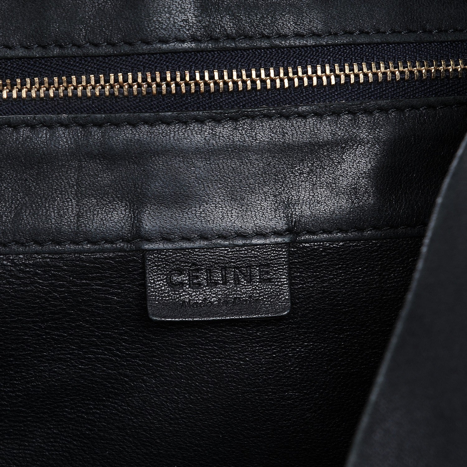 Celine Lambskin Horizontal Cabas Black 6 of 17