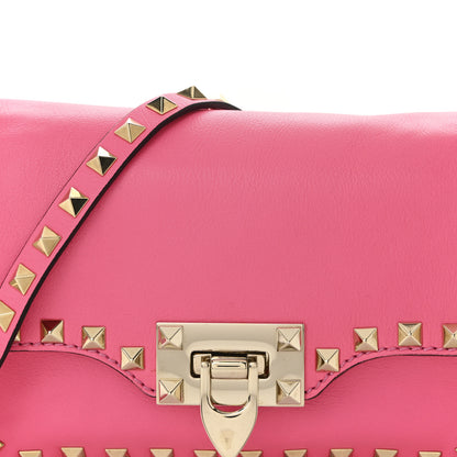 Valentino Garavani Vitello Mini Rockstud Flap Saddle Crossbody Bag Fuxia Fluo 7 of 9