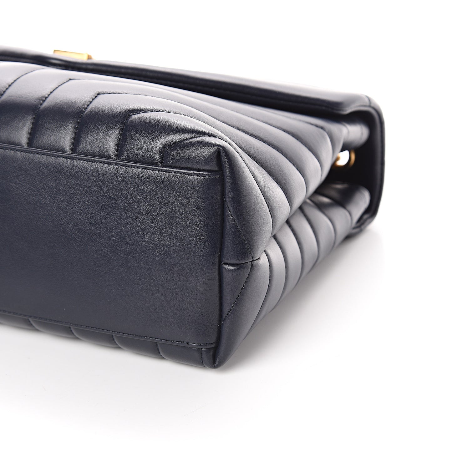 Calfskin Y Quilted Monogram Medium Loulou Chain Satchel Medium Blue