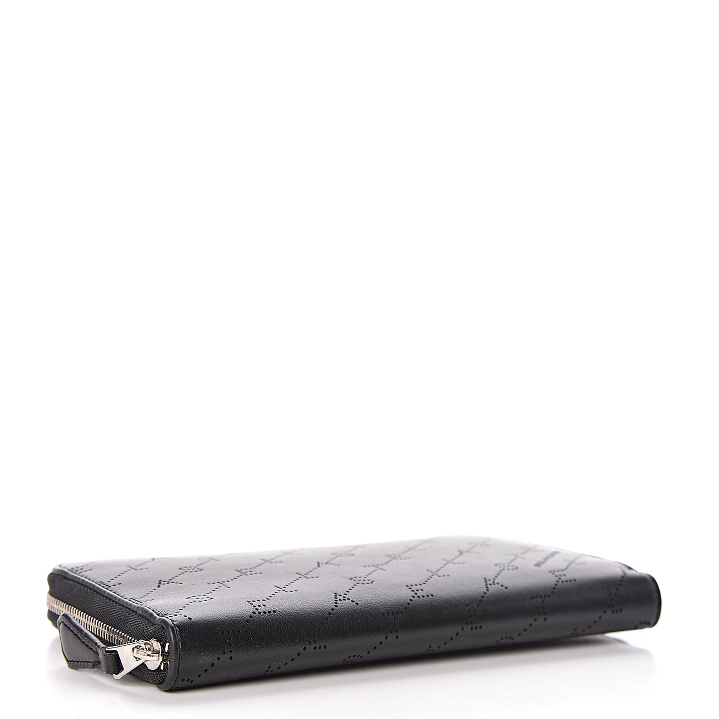 Eco Alter Nappa Perforated Logo Zip Wallet Black