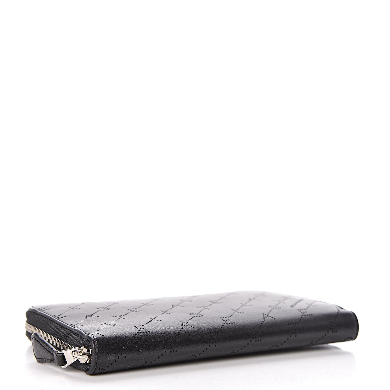 Stella McCartney Eco Alter Nappa Perforated Logo Zip Wallet Black 4 of 7