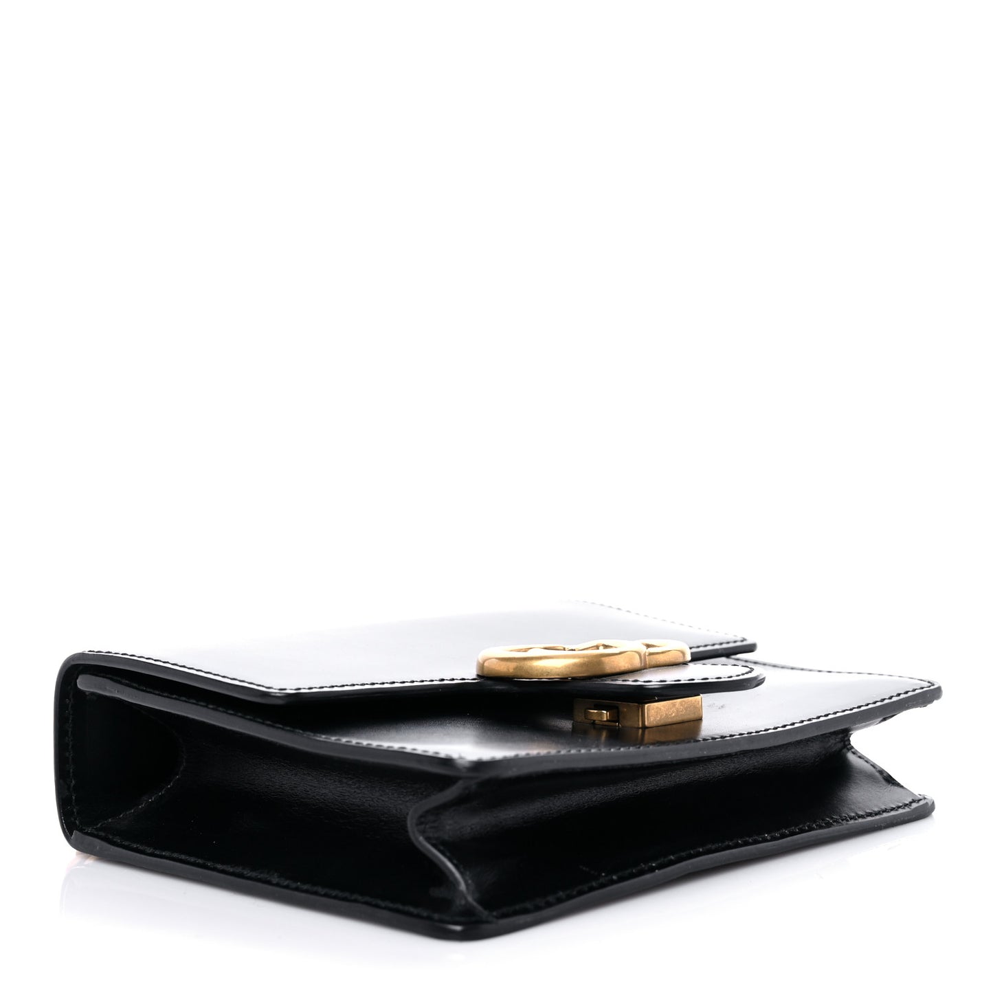 Knight Calfskin Small GG Marmont Chain Handle Bag Black