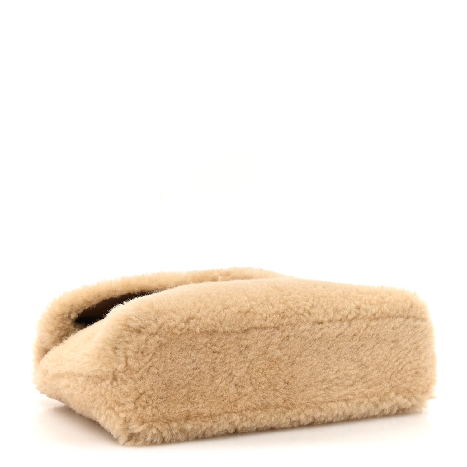 Saint Laurent Shearling Quilted Monogram Loulou Puffer Pouch Clutch Natural Beige Brick 6 of 11