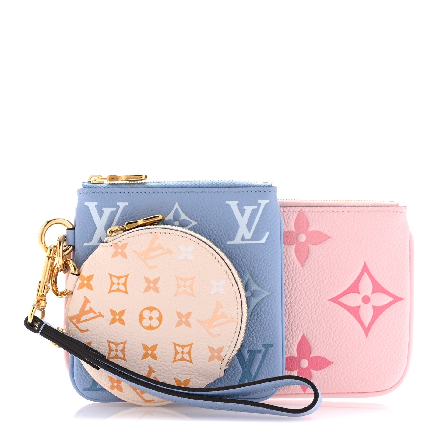 Empreinte Monogram Giant By The Pool Trio Pouch Rosebud Summer Blue Cream Saffron