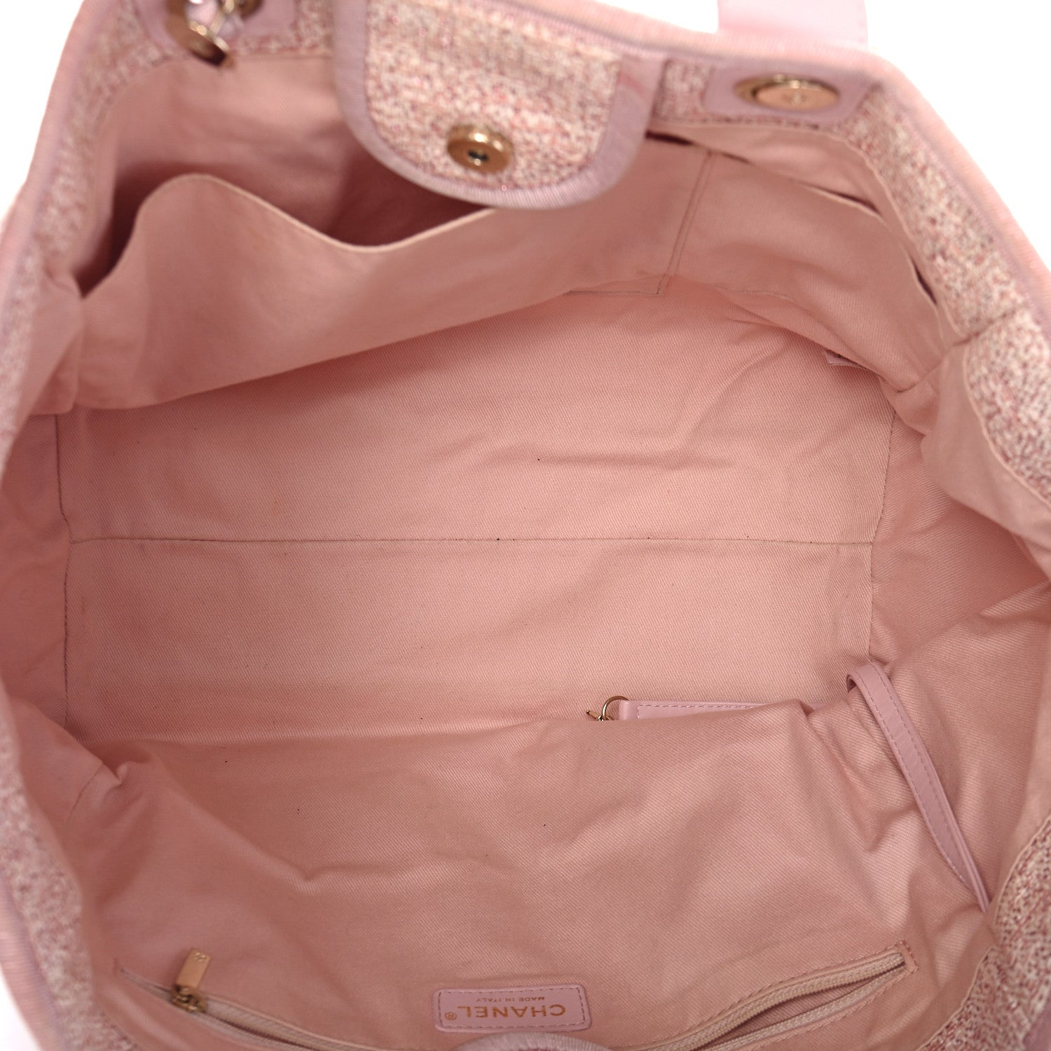 Chanel Straw Lurex Medium Deauville Tote Pink 5 of 11