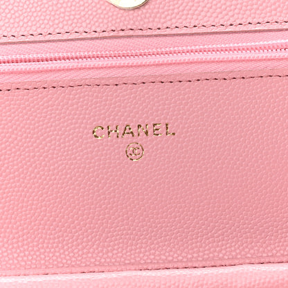 Chanel Caviar Quilted Wallet on Chain WOC Light Pink 5 of 11