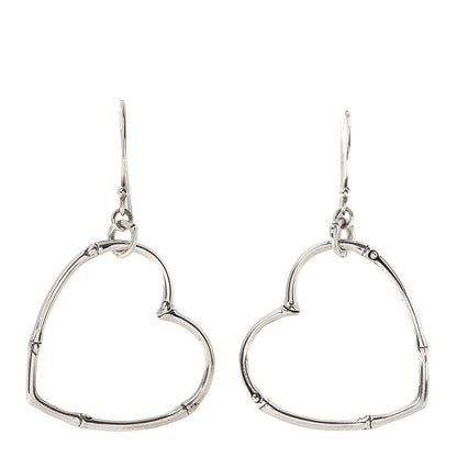 John Hardy Sterling Silver Bamboo Heart Earrings 1 of 4