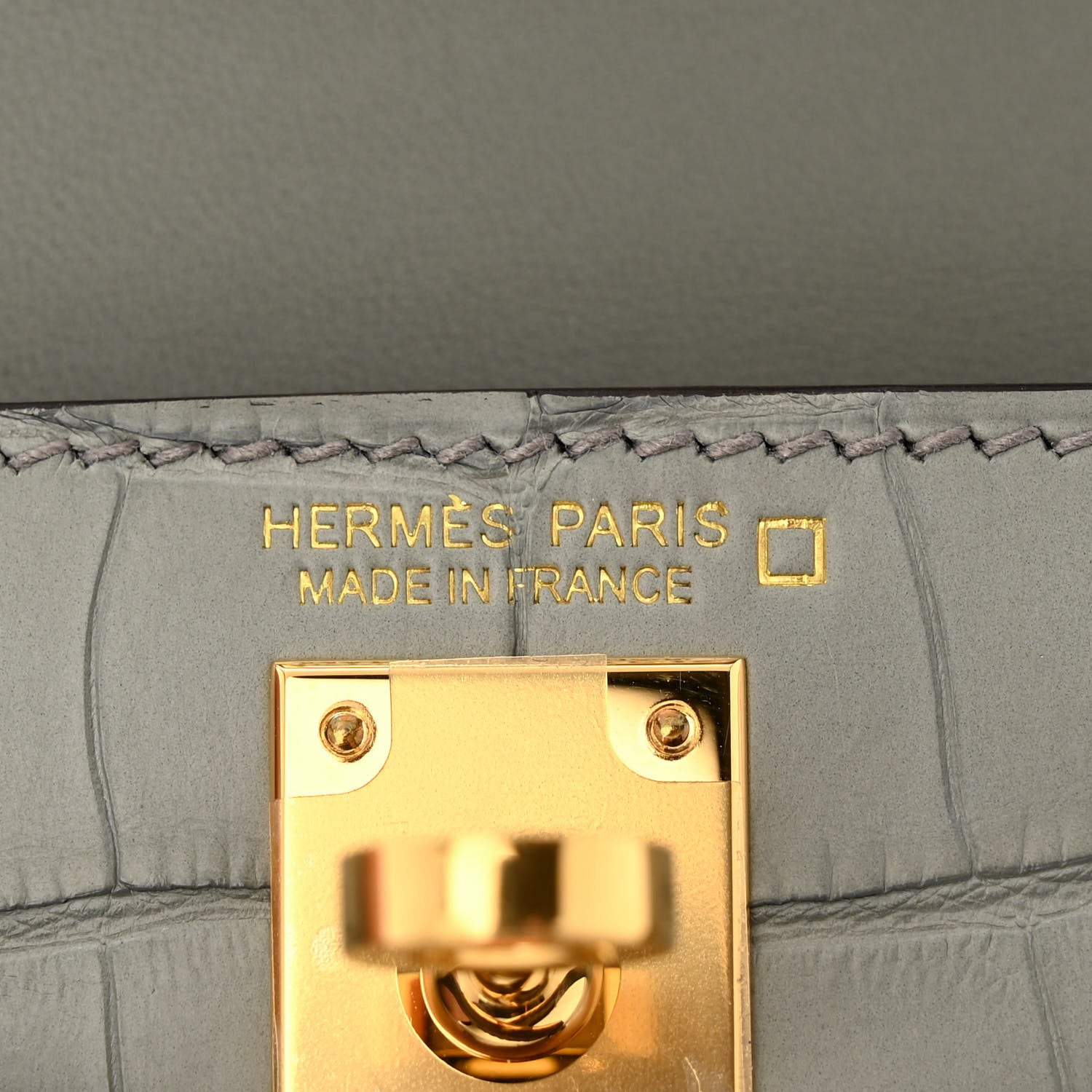 Hermes Matte Alligator Mini Kelly Sellier 20 Gris Ciment 6 of 11