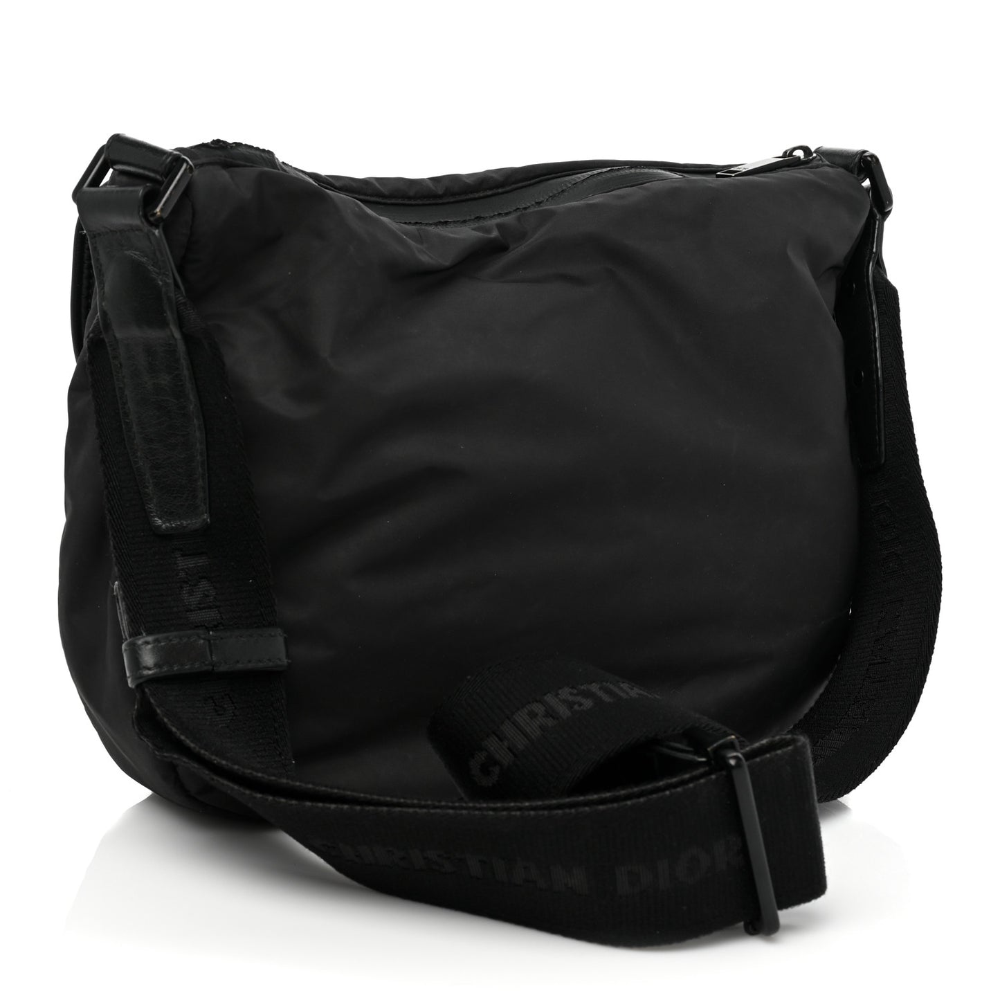 HOMME Nylon Saddle Messenger Bag Black