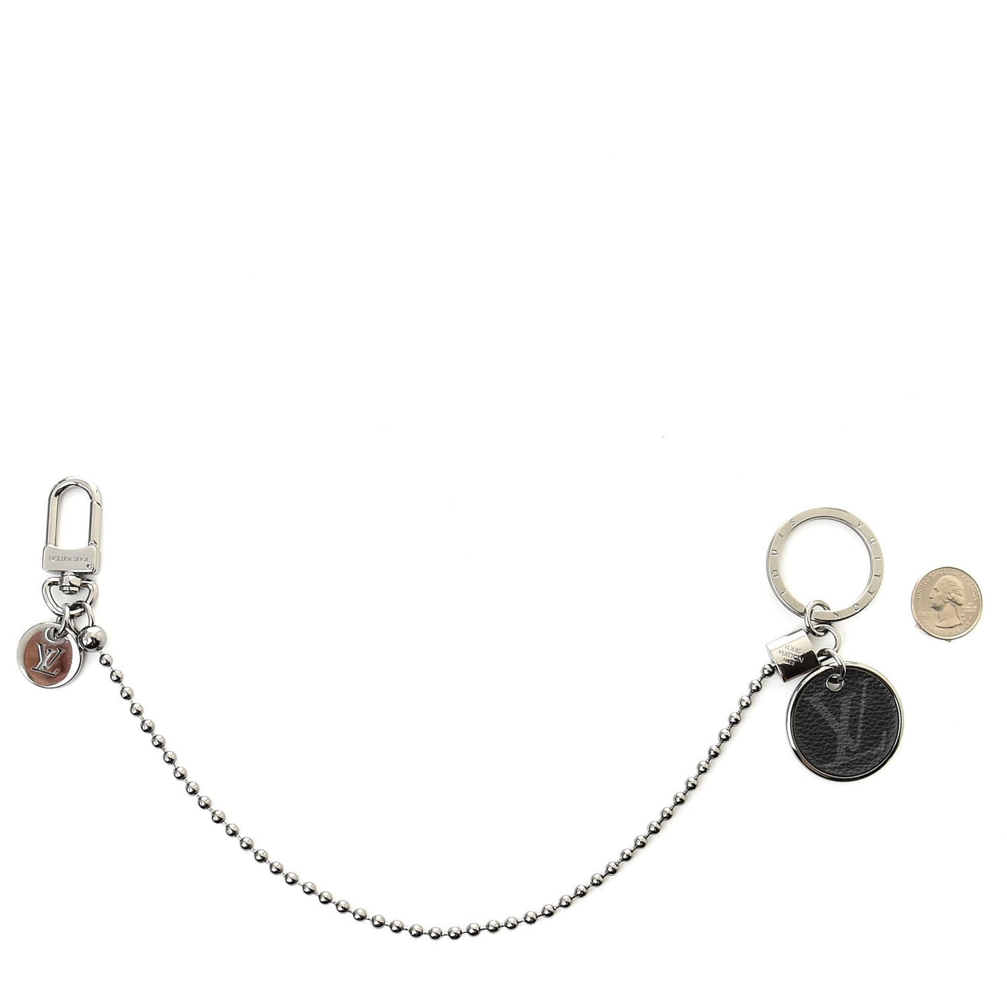 Calfskin Monogram Eclipse ID Pocket Key Chain Bag Charm and Key Holder