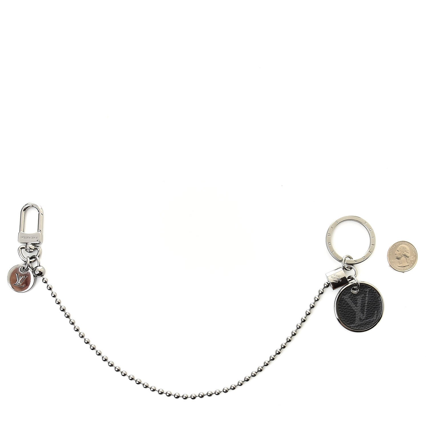 Louis Vuitton Calfskin Monogram Eclipse ID Pocket Key Chain Bag Charm and Key Holder 2 of 4